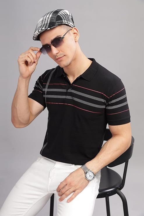 ADRO Regular Fit Polo T-Shirt for Men| Printed Polo T-Shirt | Cotton Polo T Shirt