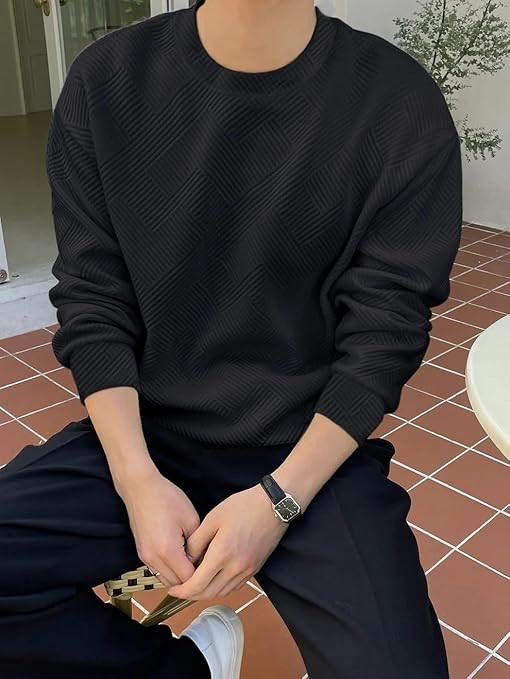 GRECIILOOKS Men's Polycotton Regular Fit Solid Plain Casual T Shirt Stylish Latest | Full Sleeve T Shirt (Available in Plus Size and Combo Pack of 2)