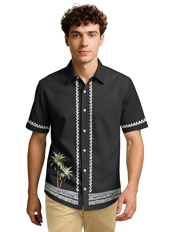 BULLMER Trendy Regular Fit Cotton Blend Printed Casual Half Sleeve Shirt for Men | Stylish Mens Casual Shirts | Shirts for Men